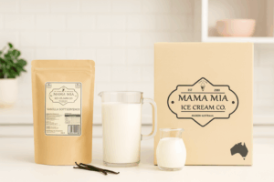 Vanilla soft serve bad and box